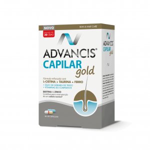 Advancis Capilar Gold 30 Cápsulas Azuis + 30 Cápsulas Brancas