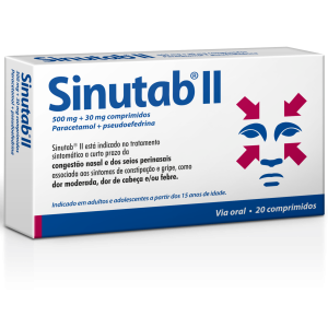 Sinutab II 500/30 mg x 20 comp
