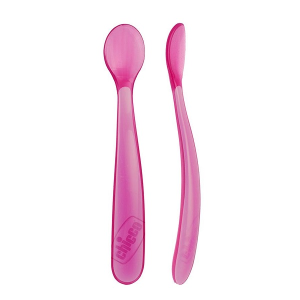 Chicco Colher de Silicone Pack Rosa