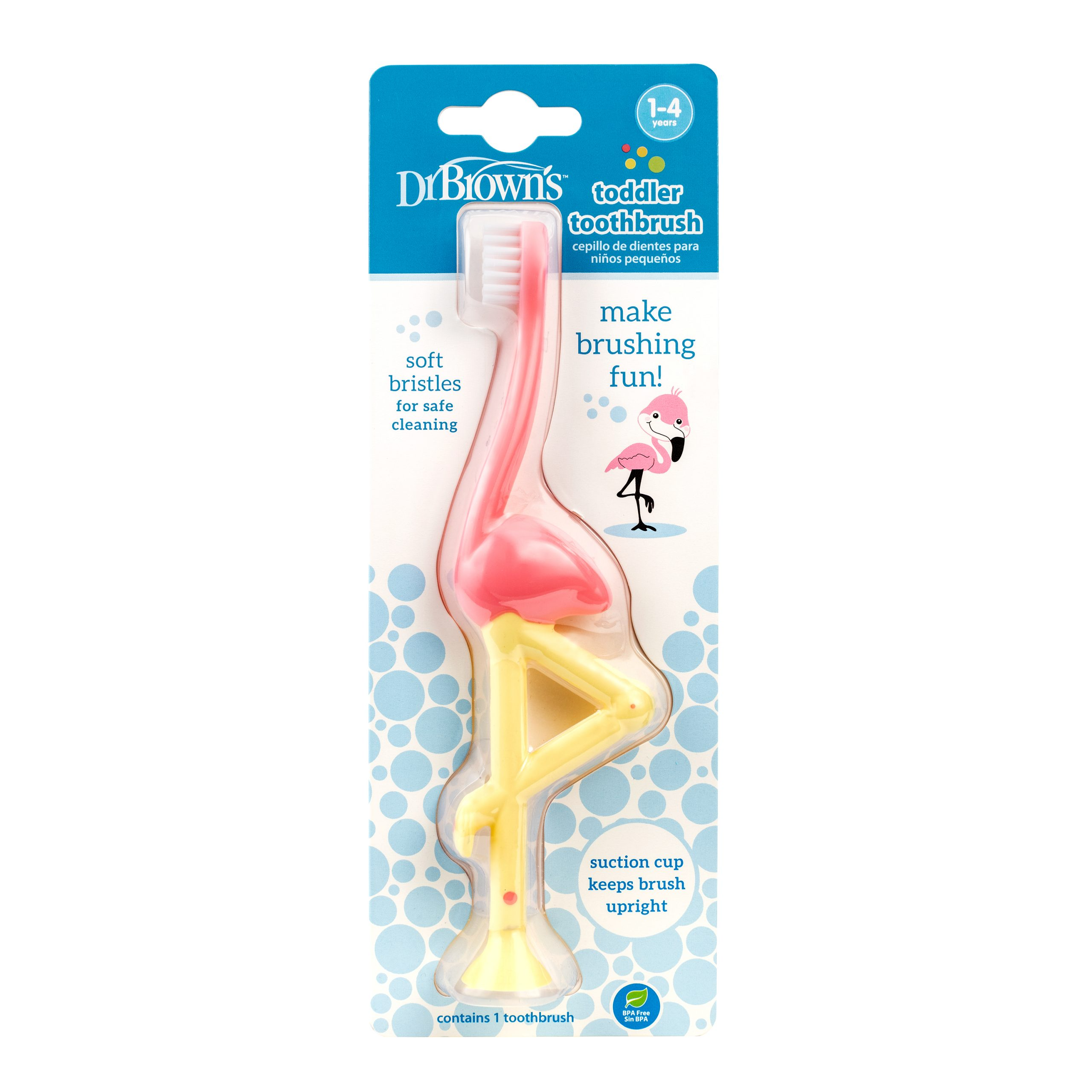Dr. Brown's Escova de Dentes Flamingo 1-4a
