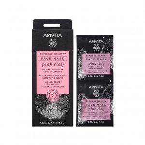 Apivita Express Beauty Máscara de Limpeza Suave de Argila Rosa 2x8mL