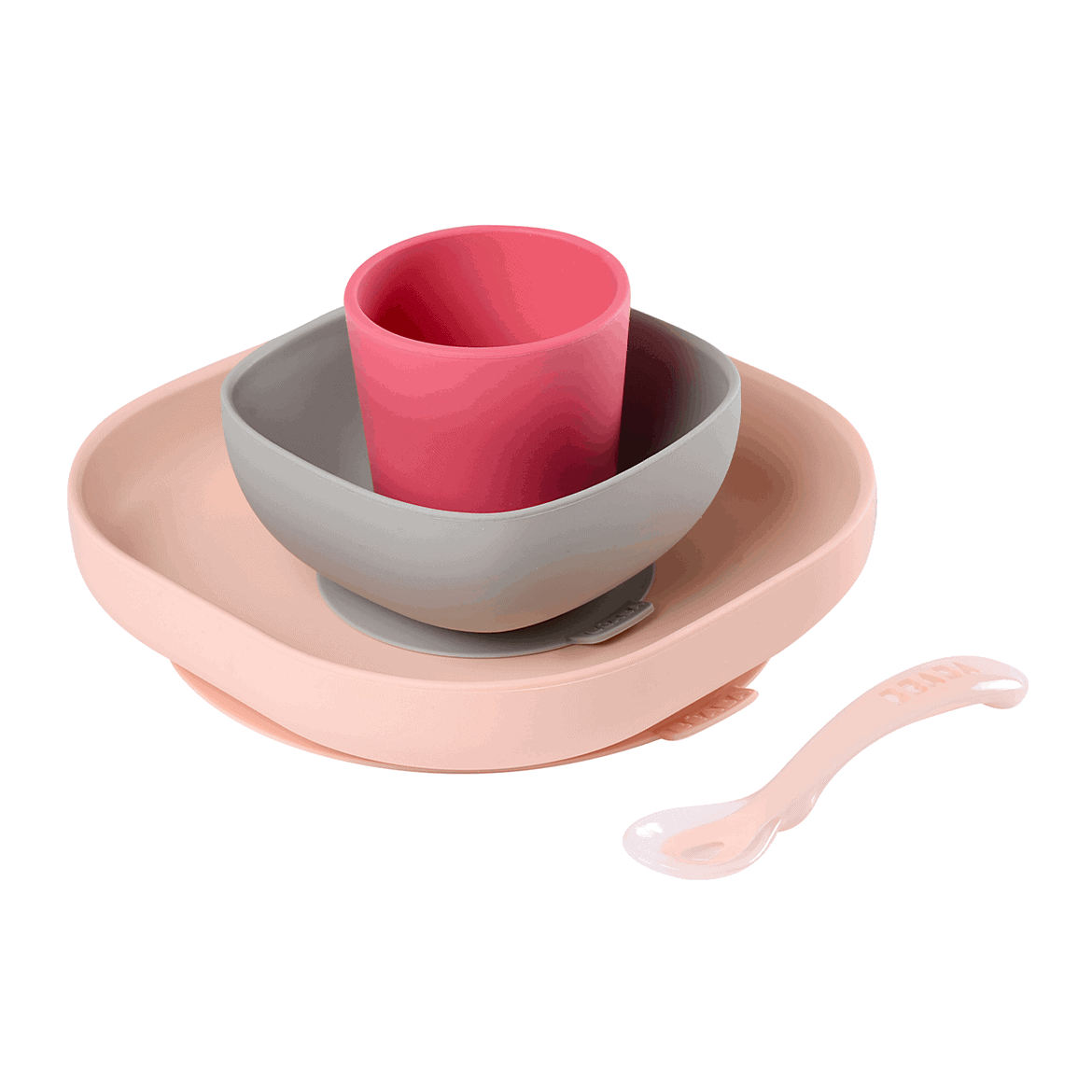 Béaba Conjunto Refeição Silicone Rosa