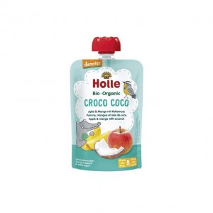 Holle Bio Puré Saqueta Croco Coco - Maçã Manga e Côco 100g 8m+