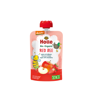 Holle Bio Puré Saqueta Red Bee - Maçã e Morango 100g 8m+