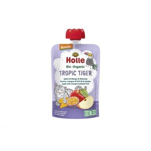 Holle Bio Puré Saqueta Tropic Tiger - Maçã com Manga e Maracujá 100g 8m+