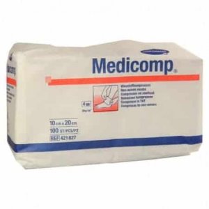 Medicomp Compressas 10x20cm Tecido Não Tecido Não Esterilizadas 100 Unidades