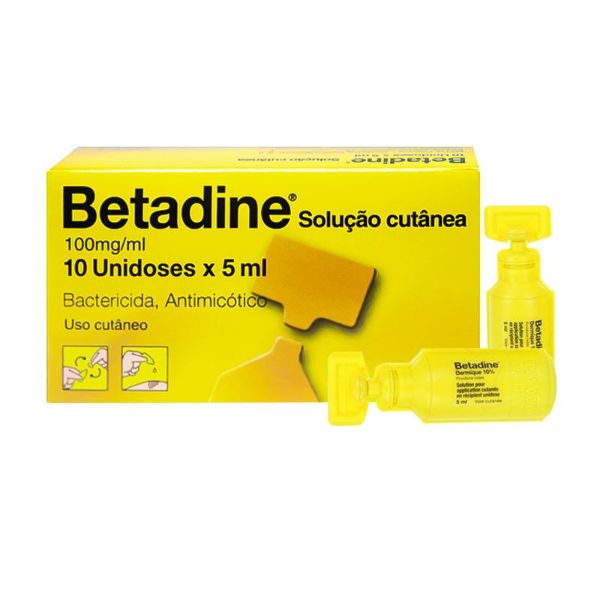 Betadine 100 mg/mL Solução Cutânea em Unidoses 10x5mL