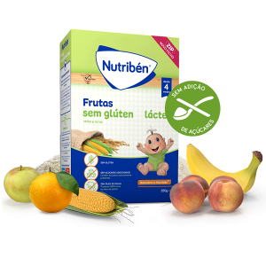 Nutribén Papa Frutas sem Glúten Láctea 250g 4m+