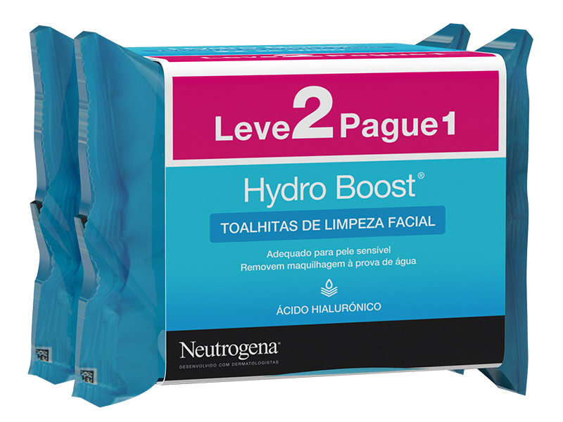 Neutrogena Hydro Boost Toalhitas de Limpeza Facial 2 x 25 Unidade(s) com Oferta de 2ª Embalagem