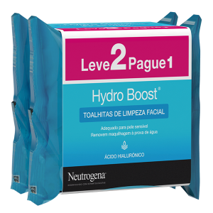 Neutrogena Hydro Boost Toalhitas de Limpeza Facial 2 x 25 Unidade(s) com Oferta de 2ª Embalagem