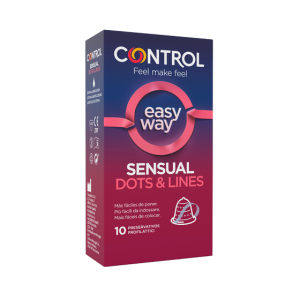 Control Preservativo Sensual Dots & Lines Easy Way x10