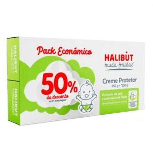 Halibut Muda Fraldas Duo Creme Protetor 2x150g com Desconto 50% na 2ª Embalagem