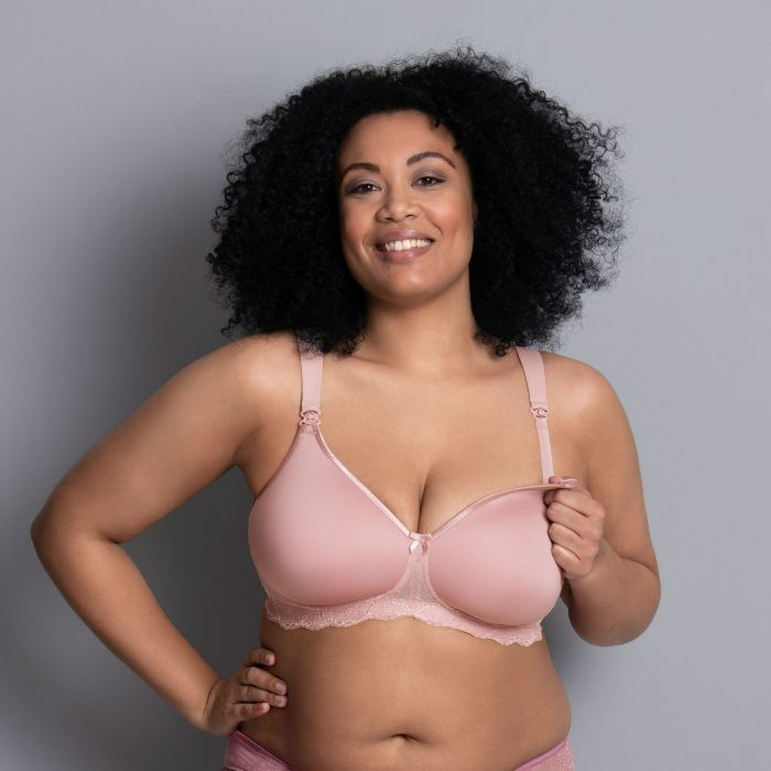 Anita Soutien Amamentação Acolchoado com Renda 5086 Rosa Copa C T75