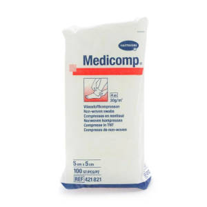 Medicomp Compressas 5x5cm Tecido Não Tecido Não Esterilizadas 100 Unidades