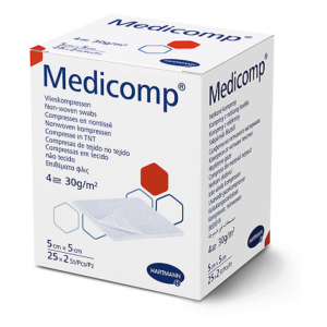 Medicomp Compressas 5x5cm TNT Esterilizadas 50 Unidades (25x2 Unidades)