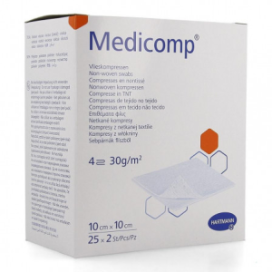 Medicomp Compressas 10x10cm TNT Esterilizadas 50 Unidades (25x2 Unidades)