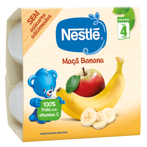 Nestlé Copinhos de Fruta Maçã/Banana 4x100g 4m+