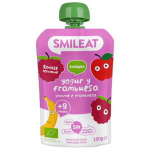 Smileat Bio Pouch Iogurte e Framboesa +9m 100g