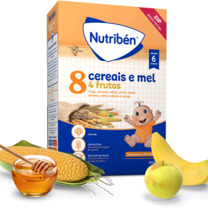 Nutribén Papa 8 Cereais Mel 4 Frutas Não Láctea 250g 6m+