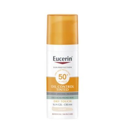 Eucerin Sun Oil Control Tinted Gel-Creme Toque Seco Claro FPS50+ 50mL