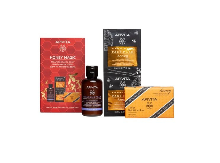 Apivita Honey Magic Coffret  Sabonete + Espuma + Máscara