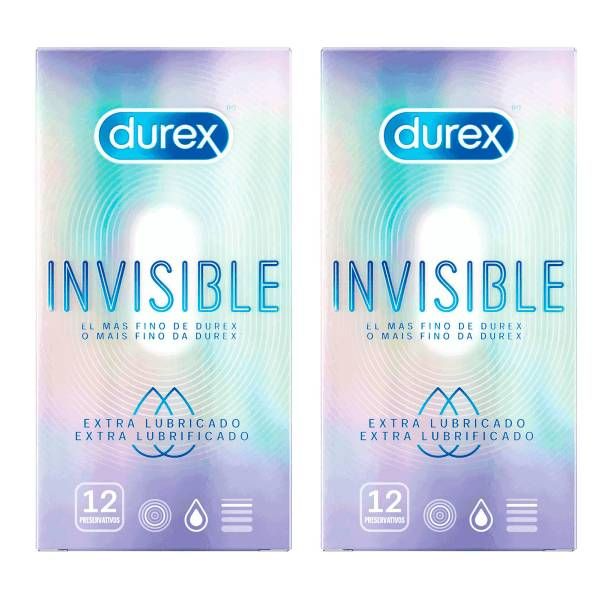 Durex Invisible Extra Lubrificado Preservativos Pack 12+12
