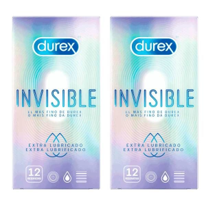 Durex Invisible Extra Lubrificado Preservativos Pack 12+12
