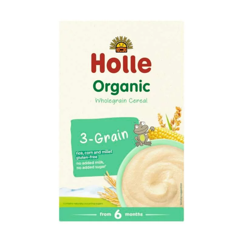 Holle Bio Papa de Cereais Integrais de 3 Cereais 250g 6m+